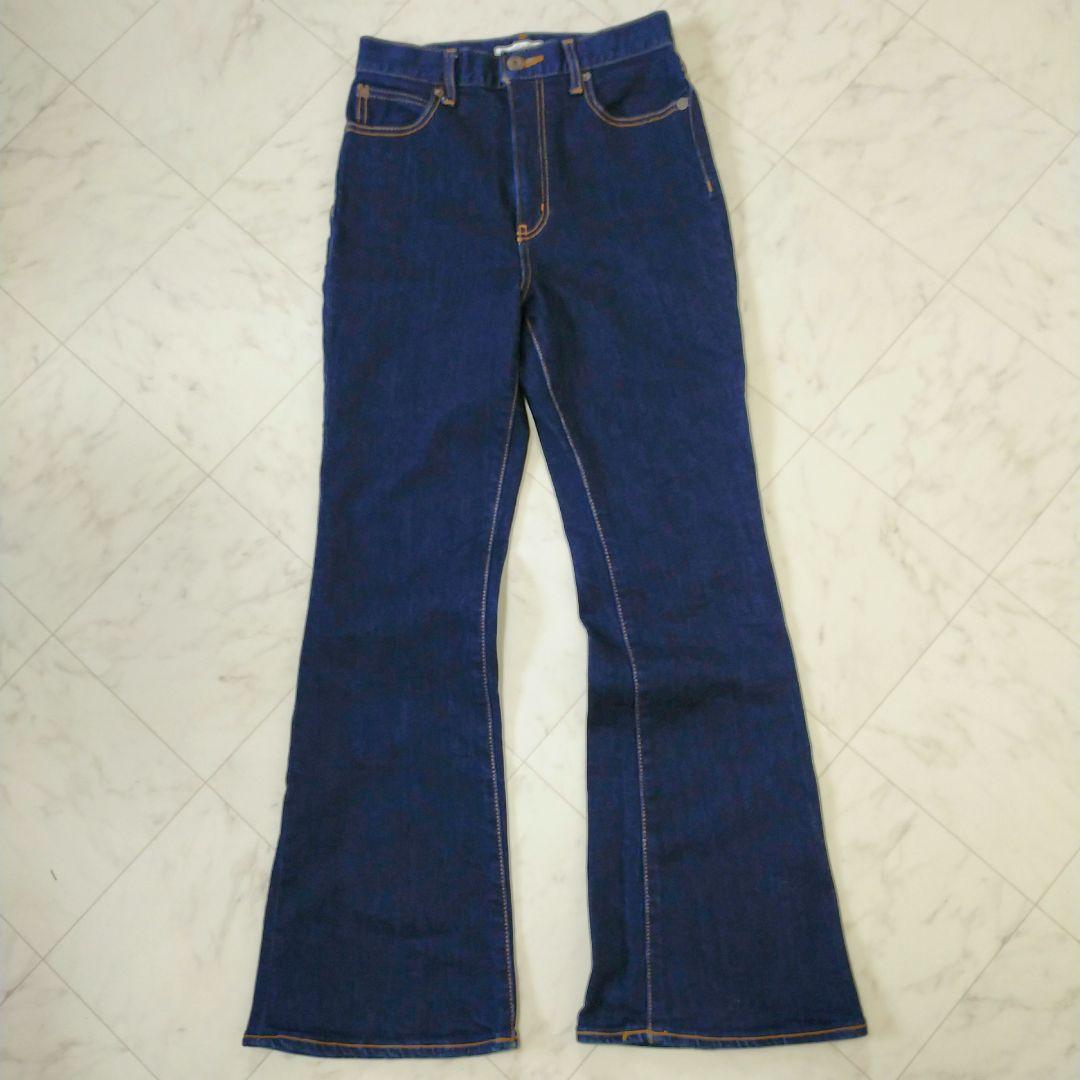 [Good Condition] MOUSSY MVS Flare Denim 26 High Waist Beautiful Legs Dark Blue