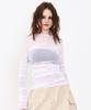 SETSETSET Shirred Boat Neck T-Shirt White