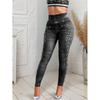 Beaded Denim-Look Studded Leggings 20005 Cross-Border