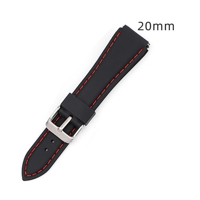 Pour Huawei Watch GT 2/3/3 Pro/Samsung Galaxy Watch6 Classic Bracelet 20mm Bracelet de Montre Étanche en Fluorubber