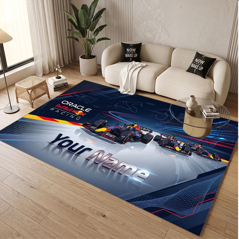 Tappeto Personalizzato Modello Max Verstappen Stampa Nome Testo Morbido Antiscivolo Tappeto per Pavimento per Decorazione Interna Casa