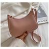 Lady Fashion Simple French One-Shoulder Crossbody Solid Color Fashion Underarm Pu Leather Small Square Bag