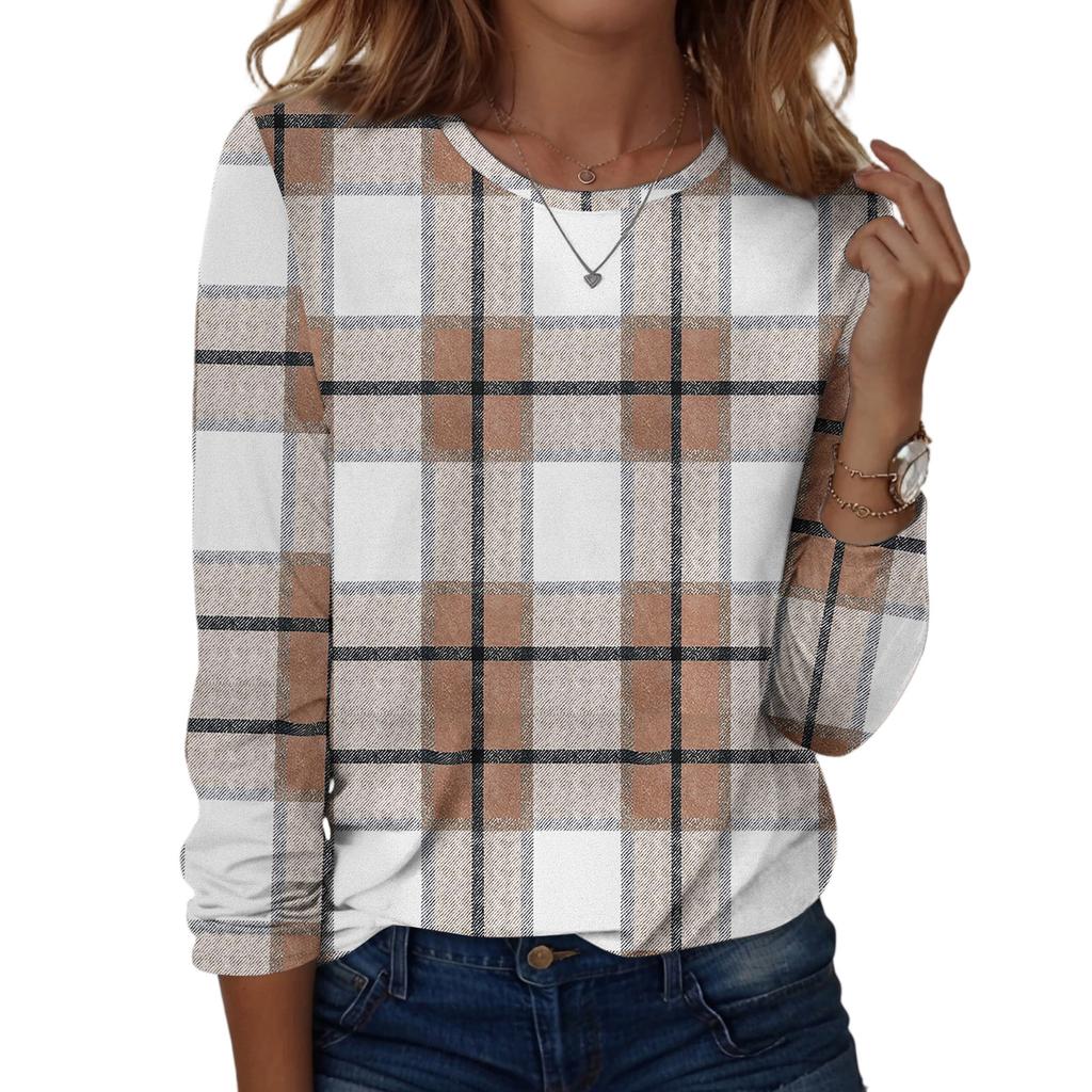 Košile s dlouhým rukávem pro ženy Roztomilý potisk Grafika Trička Halenky Běžné Velikosti Zásadní topy Pulovr