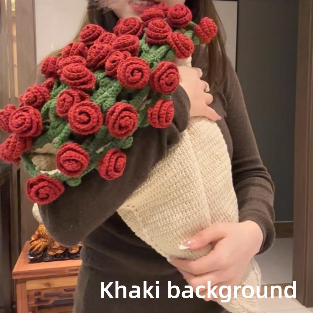 

Creative 60cm Rose Bouquet Blankets Finished Product Crocheted Blanket Flower Bouquet Blanket Gifts