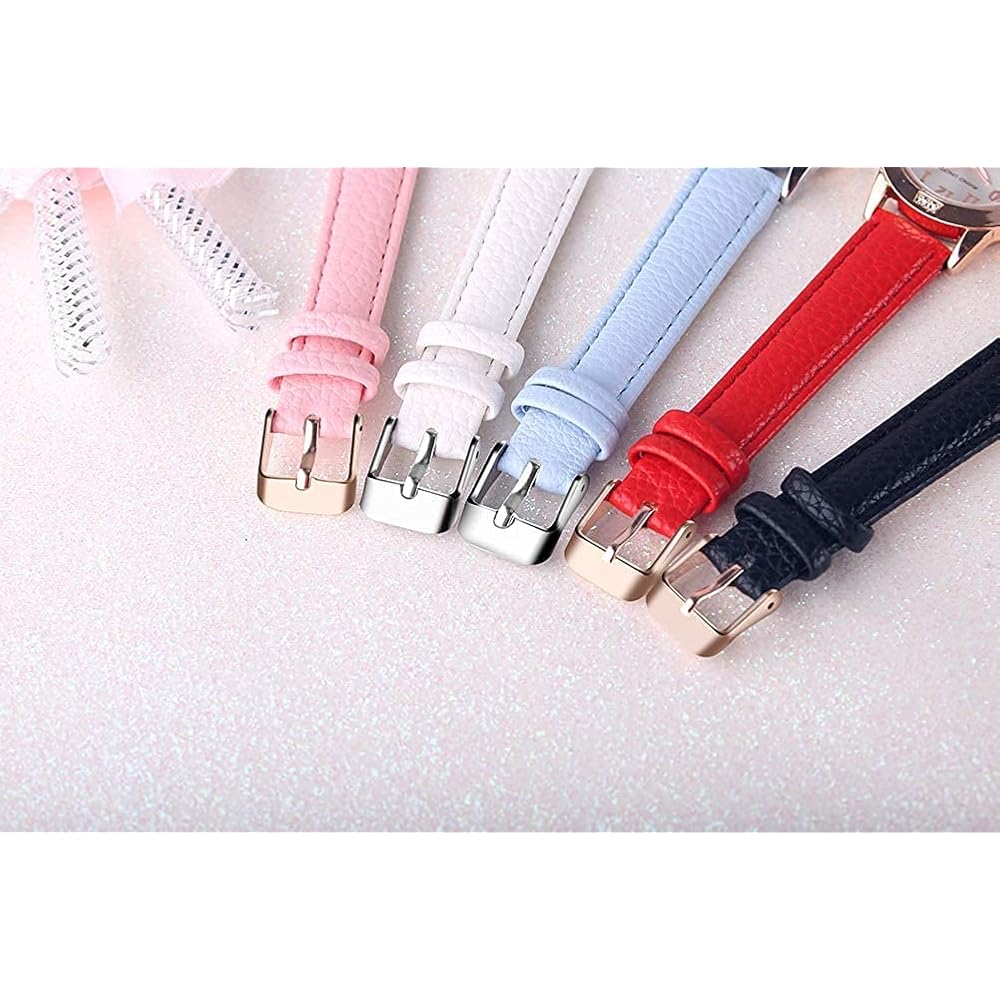 Girls' Fashion Watch White Leather Band Quartz Luminous Women's Timepiece