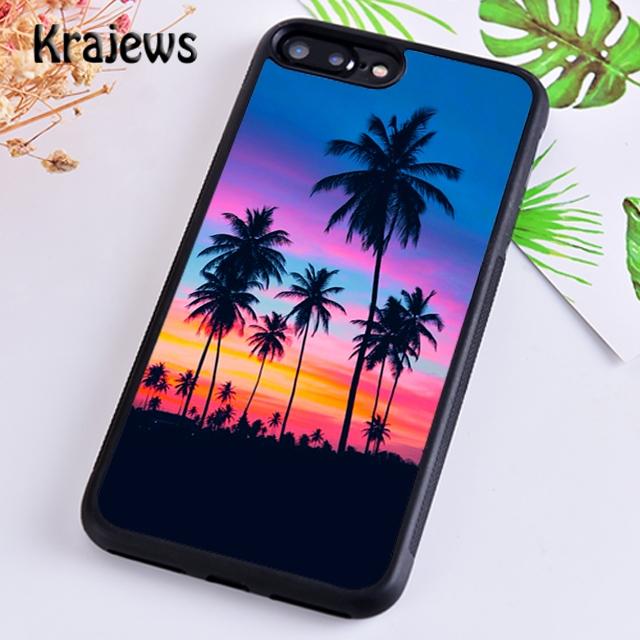 Krajews palm tree sunset ocean beach Phone Case Cover For iPhone 17 Air 16 15 14 plus 11 12 pro max coque Fundas