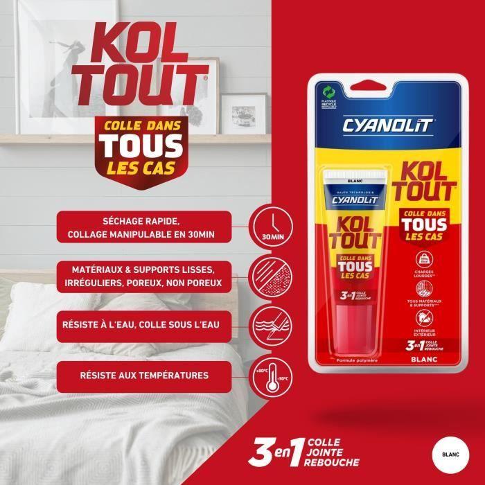 Fixerings- och tätningslim - CYANOLIT - Vit - Blister 50 ml - Praktisk för små reparationer - Mångsidig och tålig