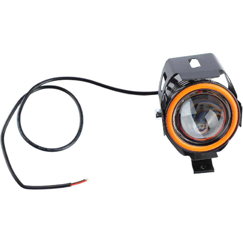 

Srliya Motorcycle Headlight 4 Lighting Modes Aperture 12 to 60V Shockproof Front LED Spotlights for Motorbike (Red)