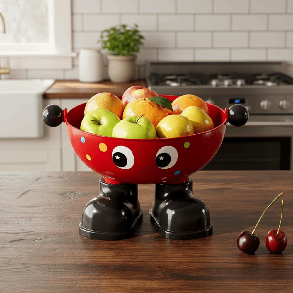 Cartoon Snack Fruit Plate Large Capacity Drain Basket Dopamine Tea Table Plate Dining Table