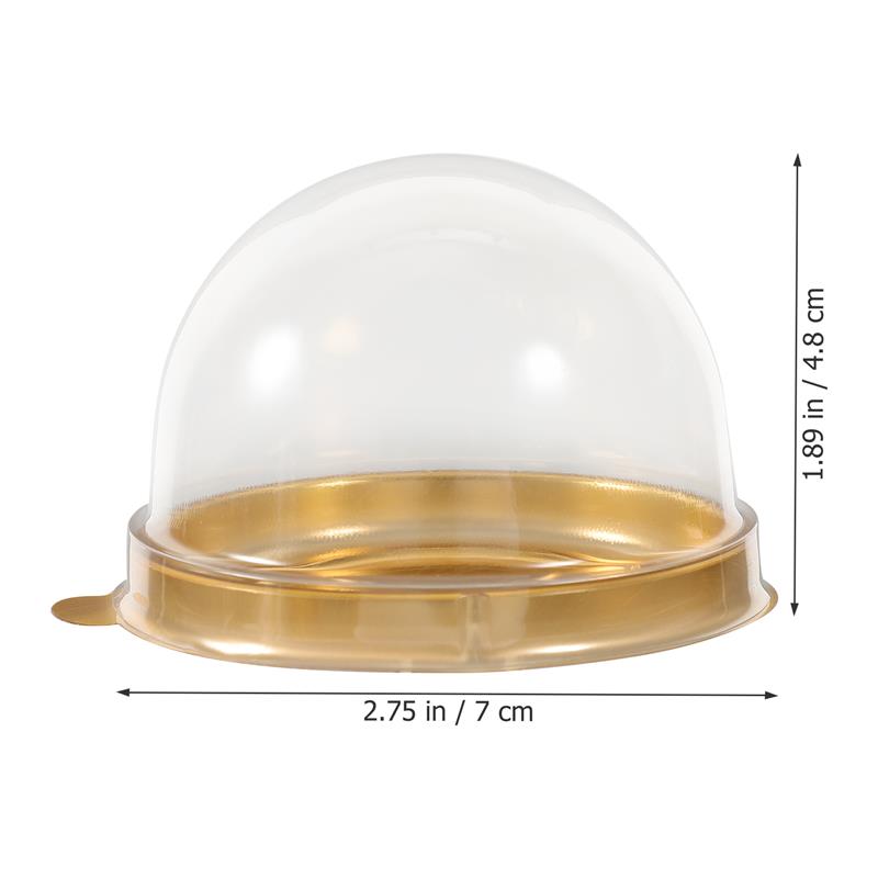 50 stücke Kunststoff Mooncake Dome Boxen Disposible Runde Eigelb Knackig Cupcake Boxen Dessert Mousse Trays Container