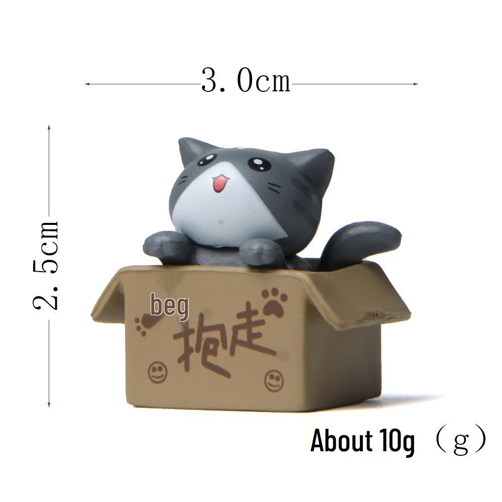 3D Plastic Cat Figurine with Puppy Eyes for Bonsai Decor