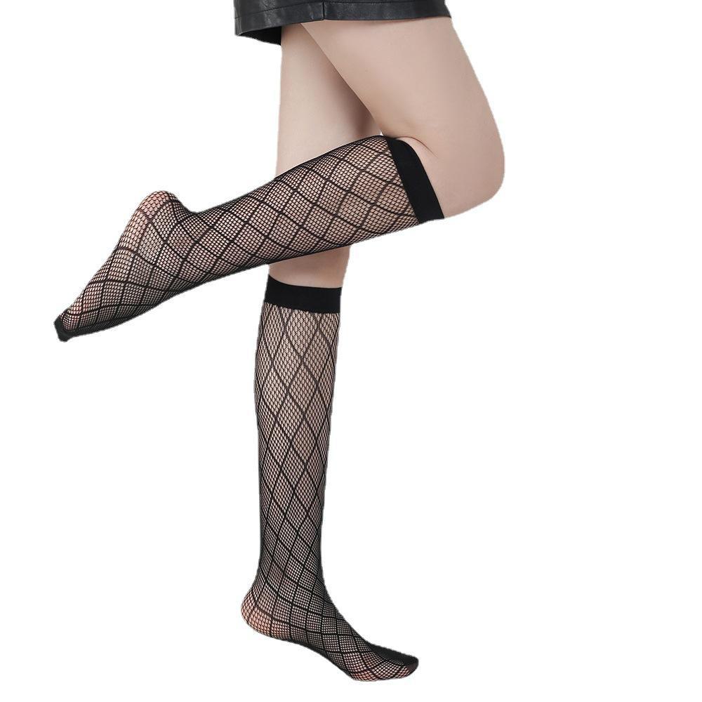 Women's Anti-Snag Diamond Mid-Tube Socks - Thin, Calf-Length Summer Socks (5012)