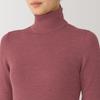 MUJI Washable Wool Rib Turtleneck Smoky Size XS Women's High-Gauge Sweater, BA1OXA4A, Pink,