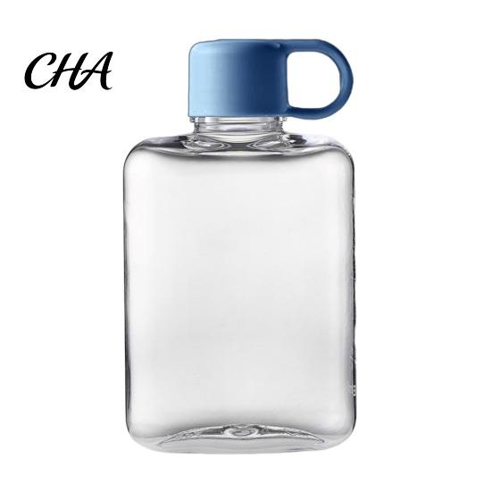 Gym Workout Water Bottle Portable Tritan Flat Bottle, Lightweight Slim Design, Large Hydration Container Capacity Leakproof Kettle, for Outdoor Hiking
