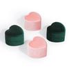 Valentines Day Gift Pink Green Heart Shape Ring Box Proposal Wedding Ceremony Flannelette Cases for Ring Earring Jewelry