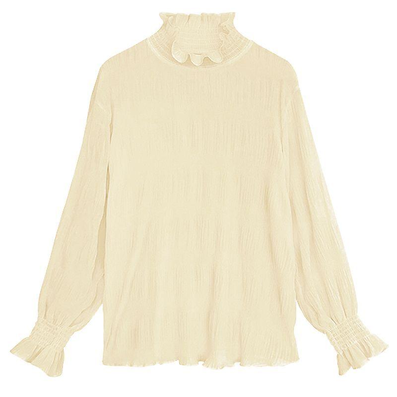 Women's Spring Autumn Lace Bottoming Shirts Female Solid Loose Shirt Tops Ladies Turtleneck Long Sleeve Popular Blouses