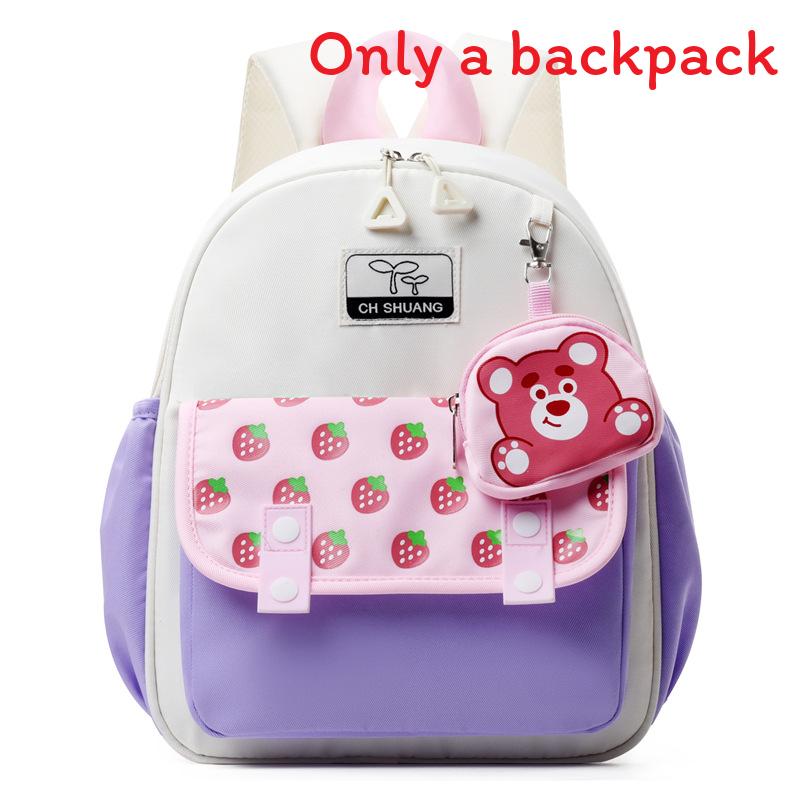

Rabbit Panda Tiger Mushroom Lotso Printed Backpack Breathable Cartoon Schoolbag Strawberry Bear
