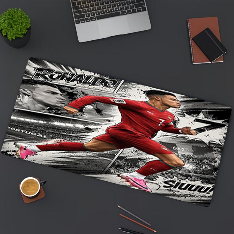 Tappetino per Mouse con Stampa di Cristiano Ronaldo, per Tastiera, Tappetino per Laptop PC per Ufficio, Uso Domestico, Decorazione Scrivania, Regalo di Compleanno Perfetto per i Giocatori