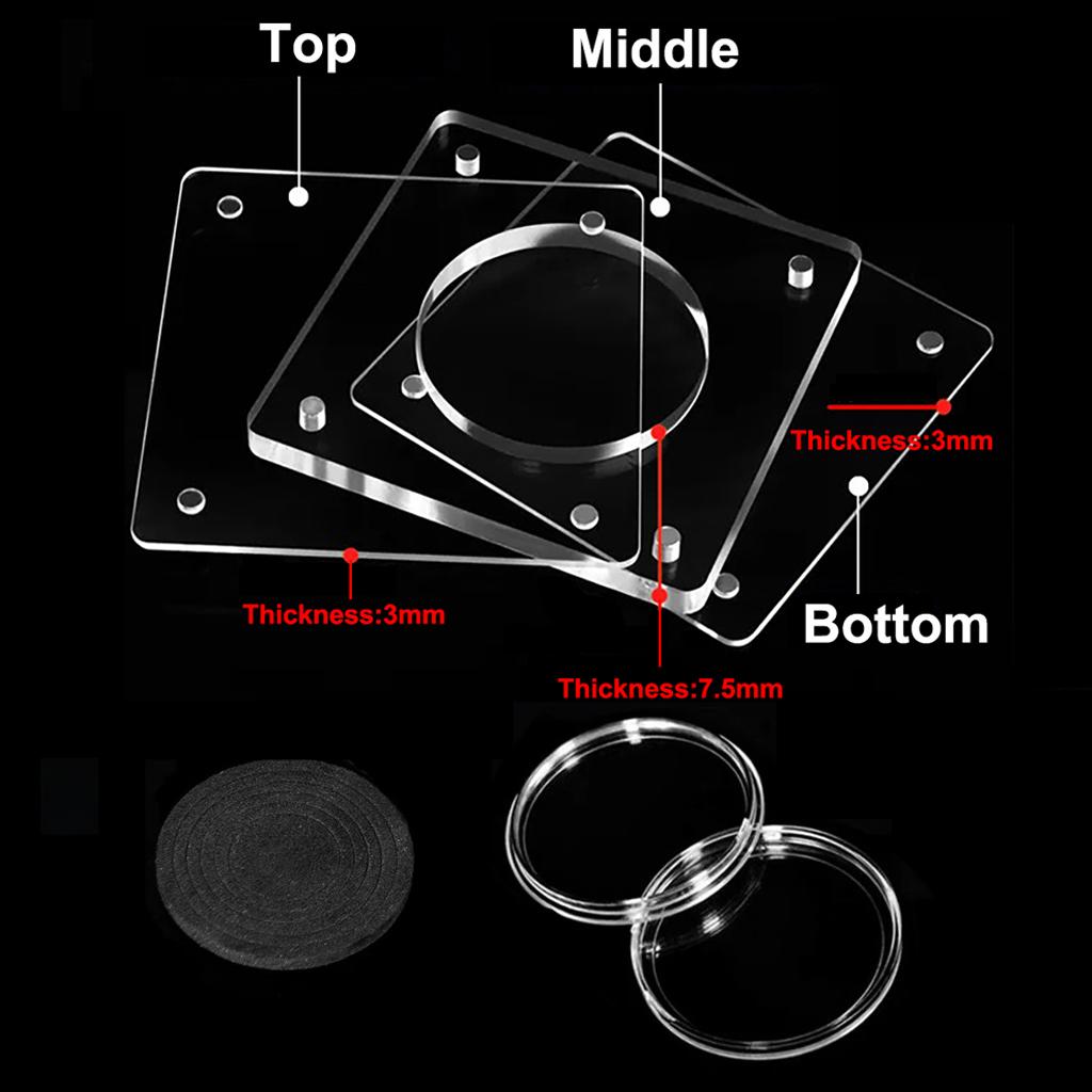 Acrylic Coin Display Frame 16/20/25/27/30/35/40/46mm Commemorative Coin Case Challenge Silver Dollar Coin Holder Storage Box