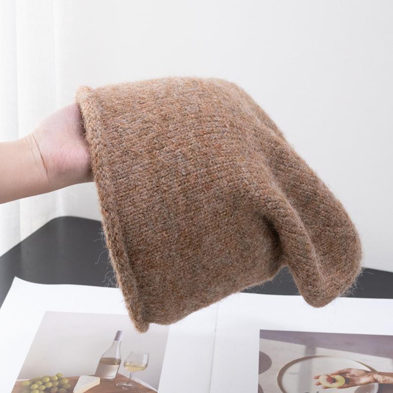 Sheep Wool Knit Beanie Hat For Women Winter Warmth And Windproof Protection