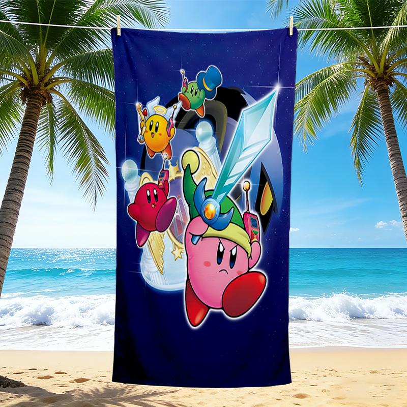 1Pc Kirby Adventure Space Beach Towel, Quick Dry, Multi-Use for Beach Pool Gym Yoga Home Travel, Christmas, Halloween, Xmas Gift M929255