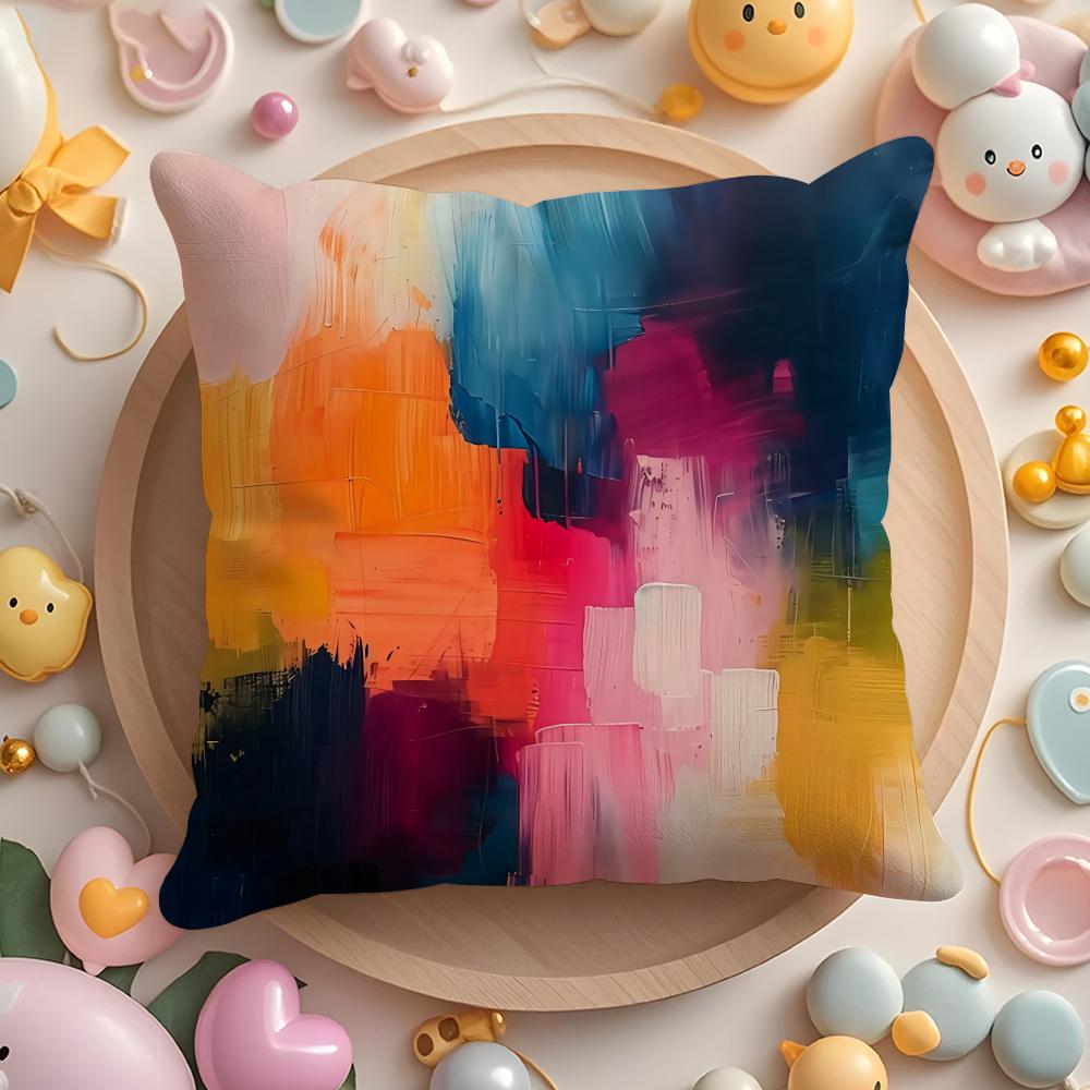 Color paint Cushion Cover Home & Car Multi-Scene Pillow Cover - Reversible, Soft & Durable for Daily Use