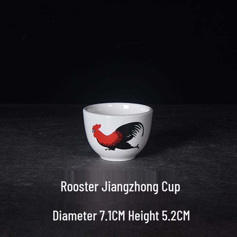 Rooster Ceramic Teacup for Hotel and Restaurant Settings Below 200mL