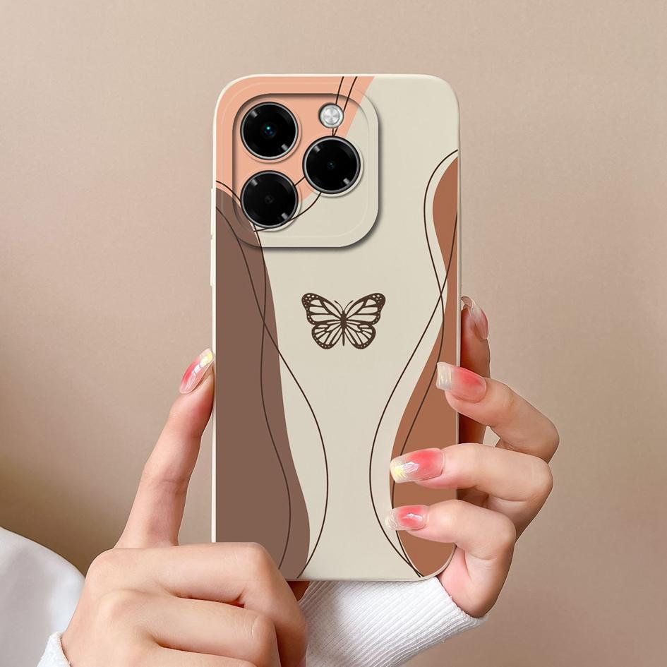 Compatible For Infinix Note 40X Zero 40 Smart 9 Hot 50 50i 50Pro Plus 5G 4G Soft Case Pretty Butterfly Fancy Sunflower Silicone Shockproof For Infinix
