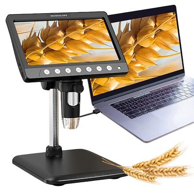 Microscópio Eletrônico com Tela IPS de 7 Polegadas Lente HD de 5MP Microscópio de Soldagem Ampliação de 1200X Lupa Digital Portátil de Mão