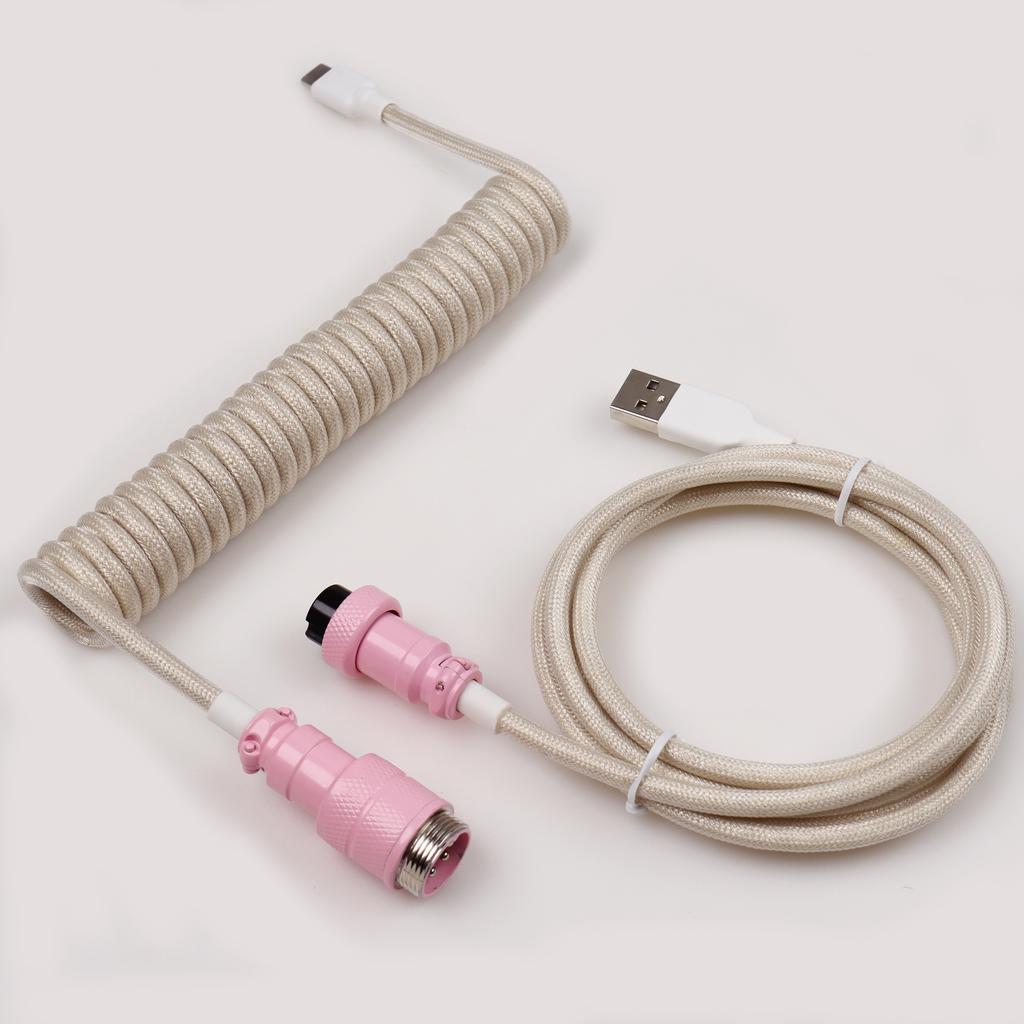 Custom Coiled Type C Gx16 Usb Cable Aviator Cable Usb C Cable Braided for Mechanical Keyboard