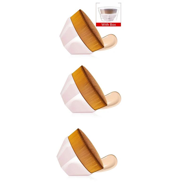 1/6pcs Hexagonal Makeup Brush, Flawless Foundation Make-Up Brush, Suitable For Liquid Makeup Brush Set, Women'S Soft Cosmetics