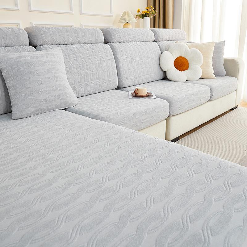 Neuer Sofabezug aus Jacquard-Samt, universelles All-Inclusive-Wohnzimmerkissen, universelle, kratzfeste, elastische Sofakappe für alle vier Jahreszeiten