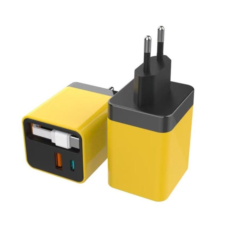 European Standard 45W65W Gallium Nitride Charger Comes with Telescopic Cable Mobile Phone Tablet Laptop Travel PD Fast Charging Set
