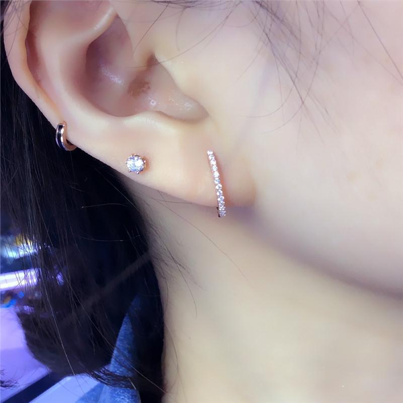 Purple Gold Color Gold Plated Rose Gold Zircon Shiny Purple Gold Universal Air Holder Earrings Accessories