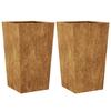 VidaXL Jardinières 2 pcs 45x45x75 cm acier résistant aux intempéries, jardinière d'extérieur, boîte à fleurs, boîte de 851107