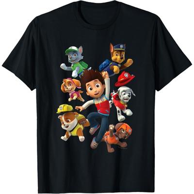 Paw Patrol PAW Patrol Ryder's Pups Unisex Boys Black Cotton Polyester T-Shirt, Small, Short Sleeve