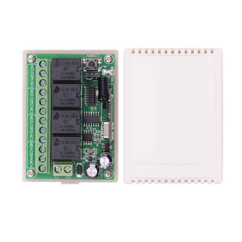DC 12V RF Releu Wireless Telecomandă 10A Universal 315MHz Comutator Releu Telecomandă pentru Transmițătoare Casă DIY și 1 Comutator, 4 Canale Motoare,