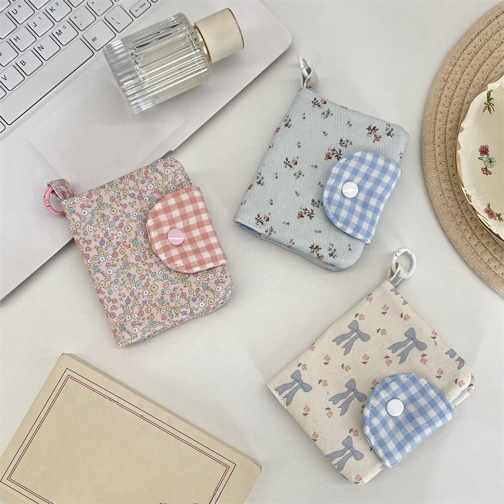 New Sweet Floral Pattern Wallet Coin Purse Cute Purse ID Card Bag Small Wallet Student Card Bag Id Card Holder Coin Wallet