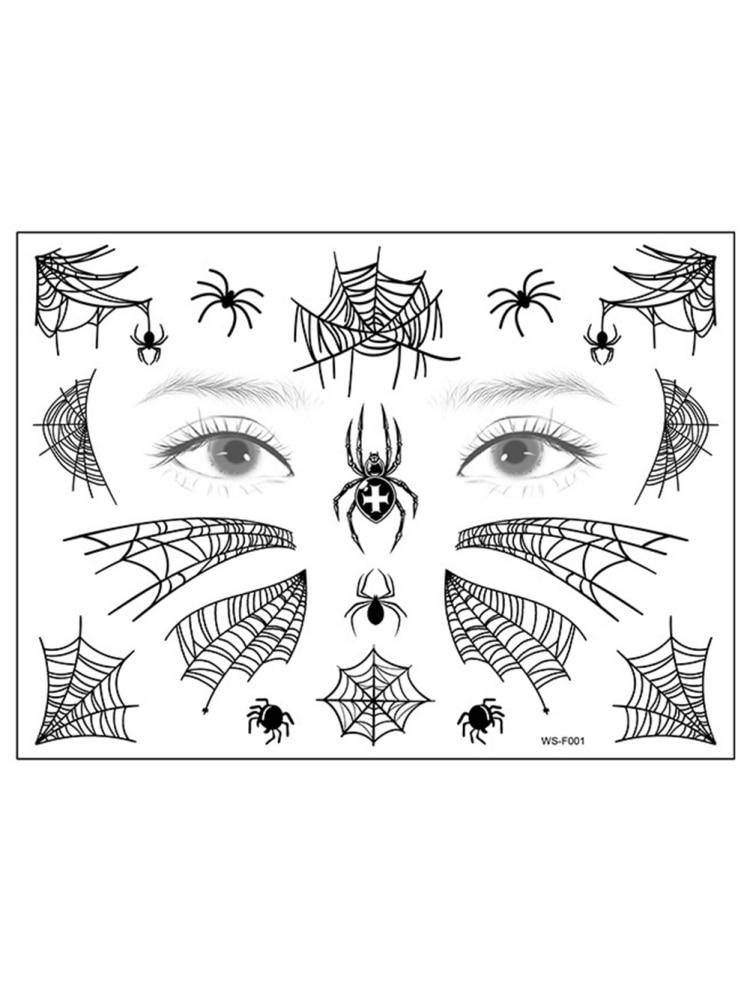

Временная татуировка с лицом паука на Хэллоуин, временная татуировка с летучей мышью в паутине, одежда для Хэллоуина, одежда для ролевых игр, аксессуары для вечеринок