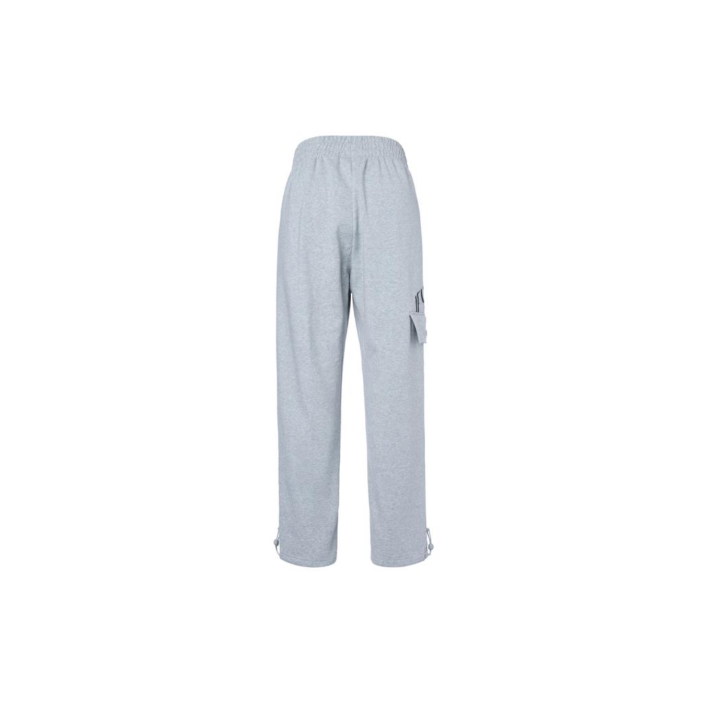 Anta Lifestyle Series Letter Mid-Rise Straight Leg Fleece Freizeithose Unisex-Hose Grau Heather-Grau 172348301-2