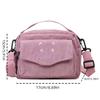 Elegant Corduroy Messenger Bag - Dual-Use, Removable Strap, Zipper Closure, Polyester Lined, 1pc | Black, Pink, Khaki, Dark Brown