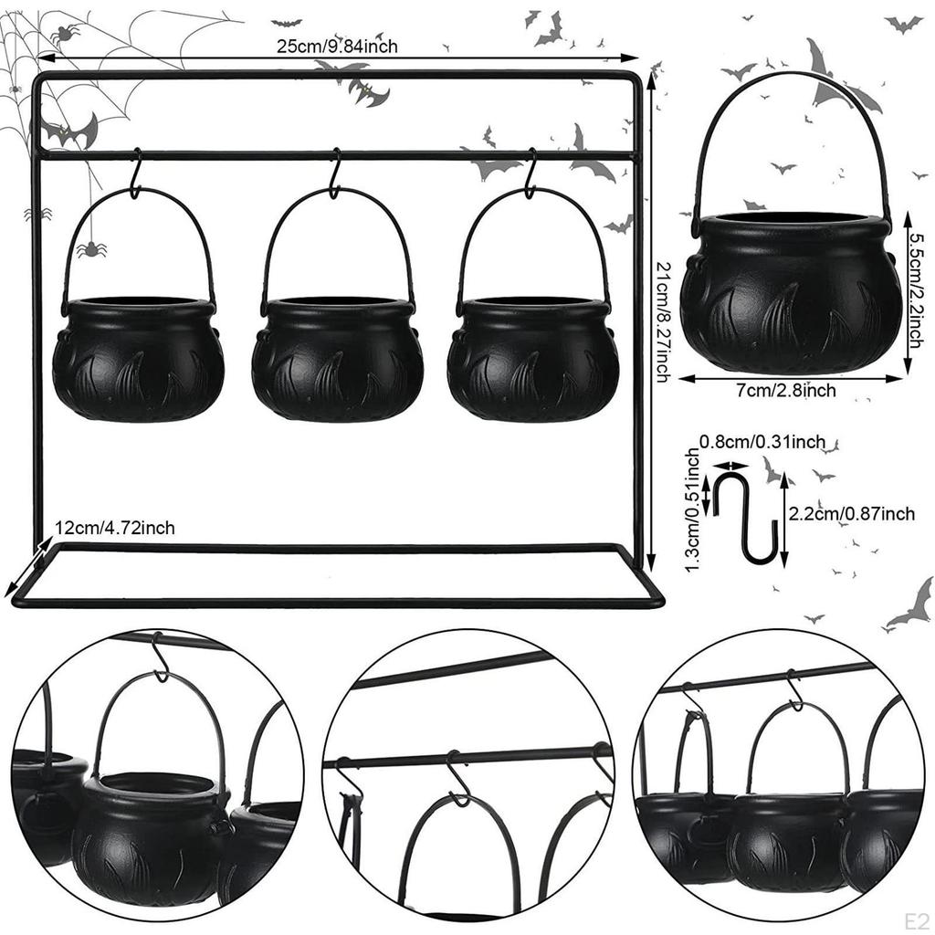 3 Stück Hexen Servierschüsseln Halloween Deko Dekorative Ornamente Süßigkeitenschüssel für Partyzubehör