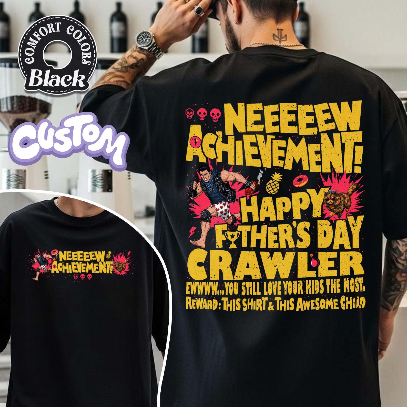 Custom Dungeon Crawler Carl Fathers Day Shirt, Dad Achievement Tee, LitRPG Fan Apparel S