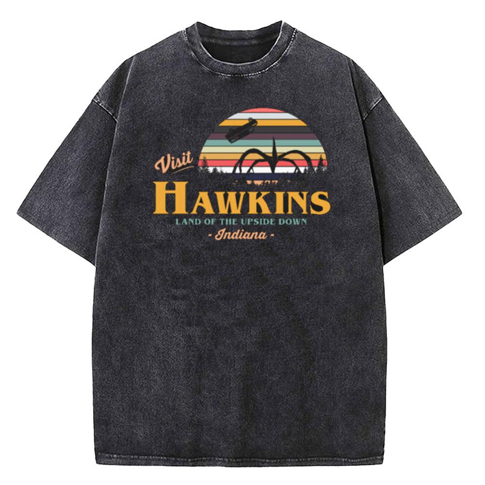 Quality Cotton Acid T Shirt American TV Series Stranger Vintage Washed Movie T-shirt ELEVEN 11 for Men Women