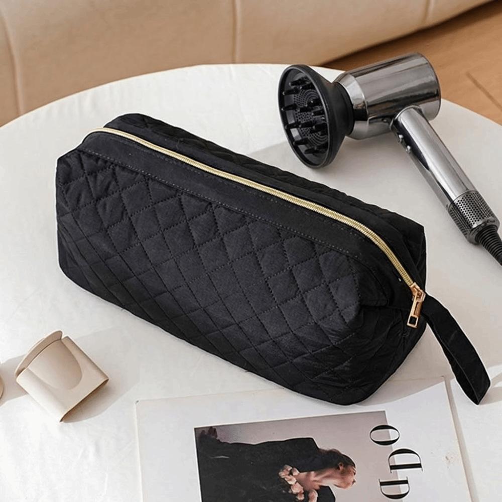 Durable Solid Color Storage Organizer Quilted Large Capacity Hair Dryer Storage Bag Pen Bags Travel