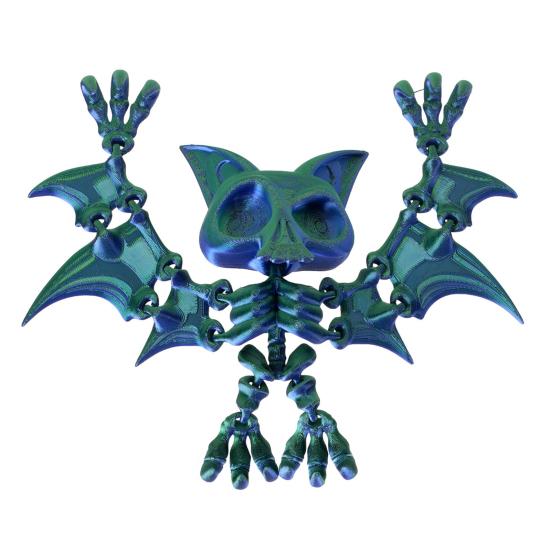 3D-gedruckte hängende Fledermausfigur mit beweglichen Gelenken, Fledermausfigur, artikuliertes Fledermausmodell