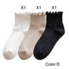 3 Pairs/Lot Cute Socks For Women New Japanese Style Breathable Girls Short Socks Kawaii Solid Socks Frilly Ruffle Socks Casual