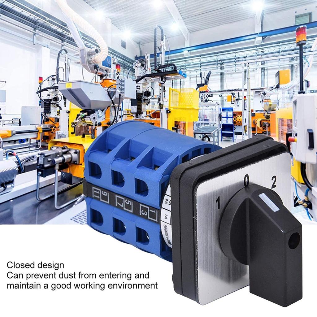 Rotary Changeover Switch 690V 25A 1-0-2 3Position Three Phase Switch Panel Tool