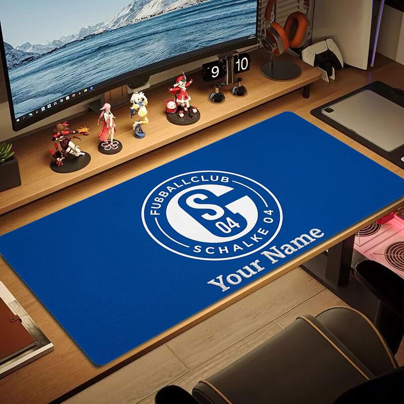 FC Schalke 04 Custom Name Large Size Mouse Pad Large Gaming Table Cushion Non-slip Laptop Tablet Big Mousepad XXL Mat Mini PC Playmat With Lock Edge