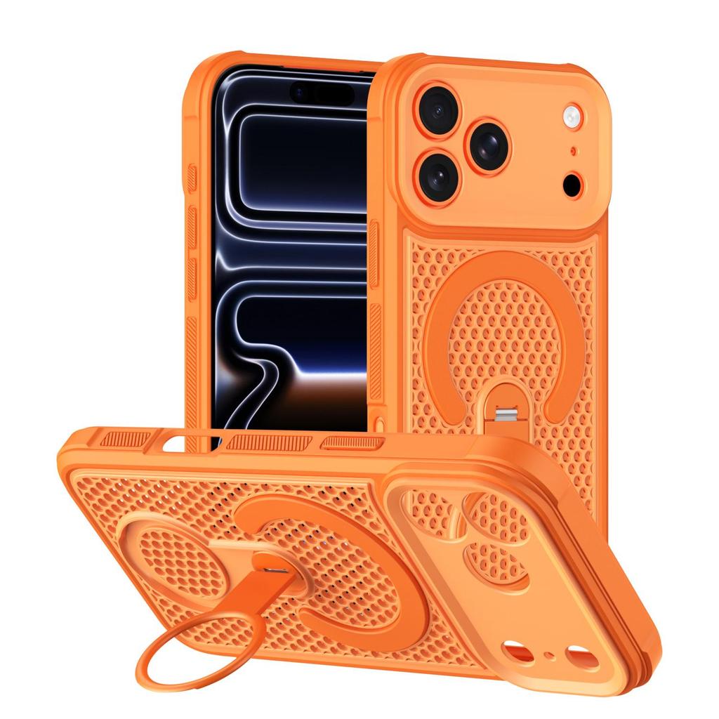 iPhone 17 Pro Max Magnetic Case with 360° Rotating Stand & Heat Dissipation
